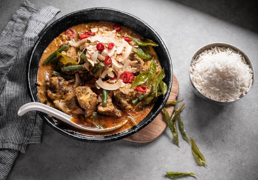 Sara Oteri’s Sri Lankan-style lamb curry With basmati rice
