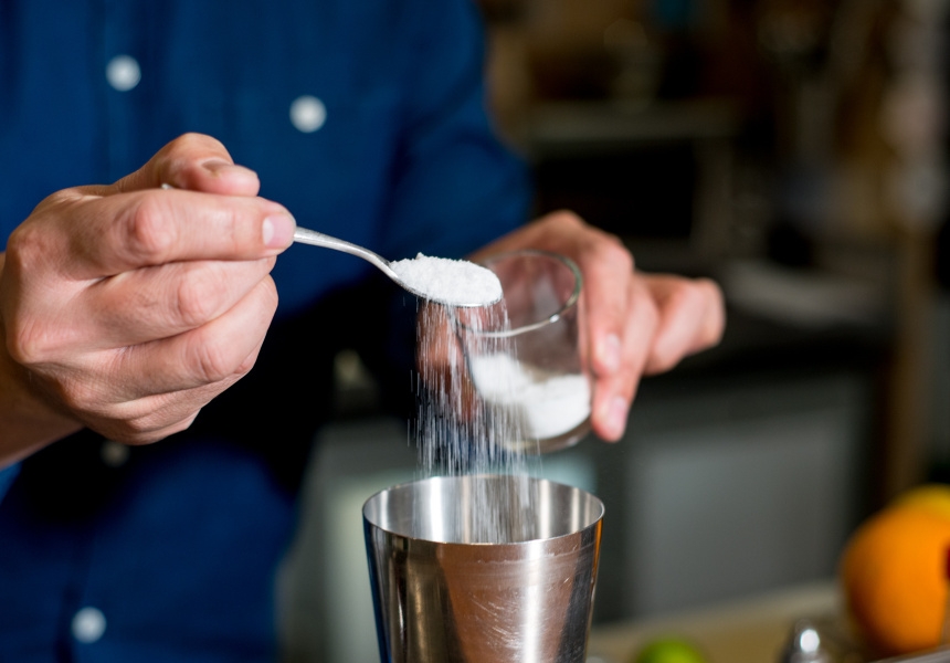 Add all the ingredients to a shaker
