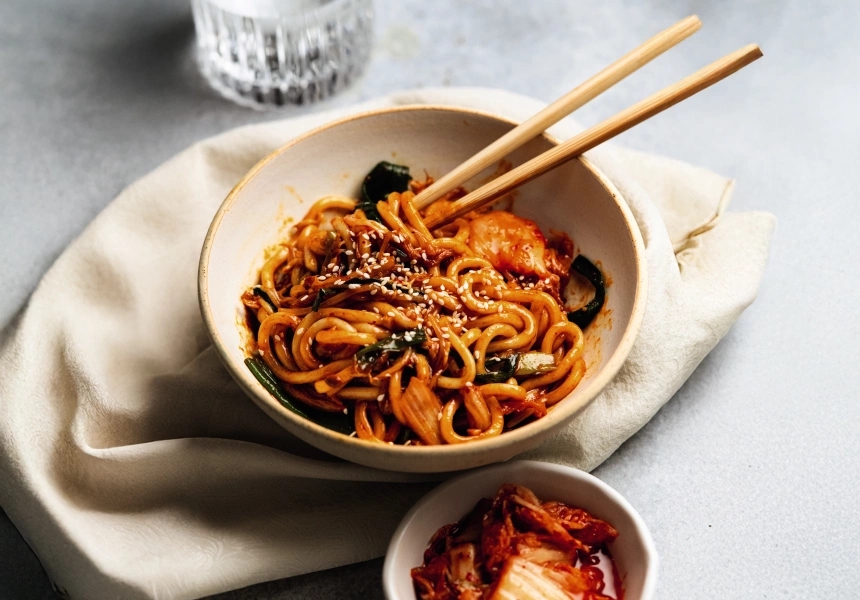 Recipetin Eats’ spicy Korean kimchi noodles
