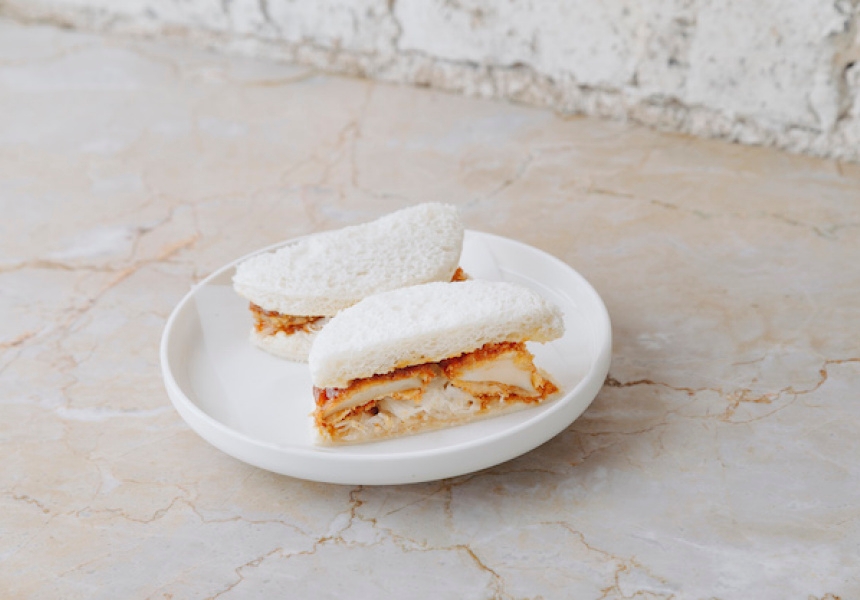 Abalone katsu sandwich, Cutler and Co. Bar, Fitzroy, Victoria
