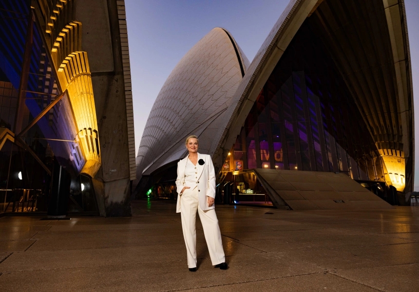 Amy Poehler at Sydney Opera House during Vivid Sydney
