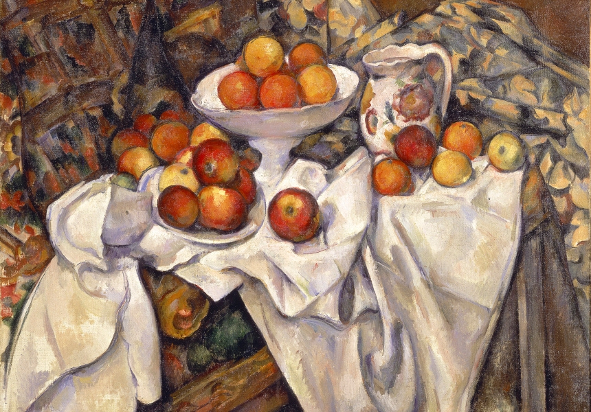 Paul  Cézanne (French,  1839–1906). Still  Life with Apples,  1895-98. Oil  on  canvas, 27  x  36  1/2"  (68.6  x  92.7  cm). The  Museum  of  Modern  Art,  New  York.  Lillie P. Bliss Collection
