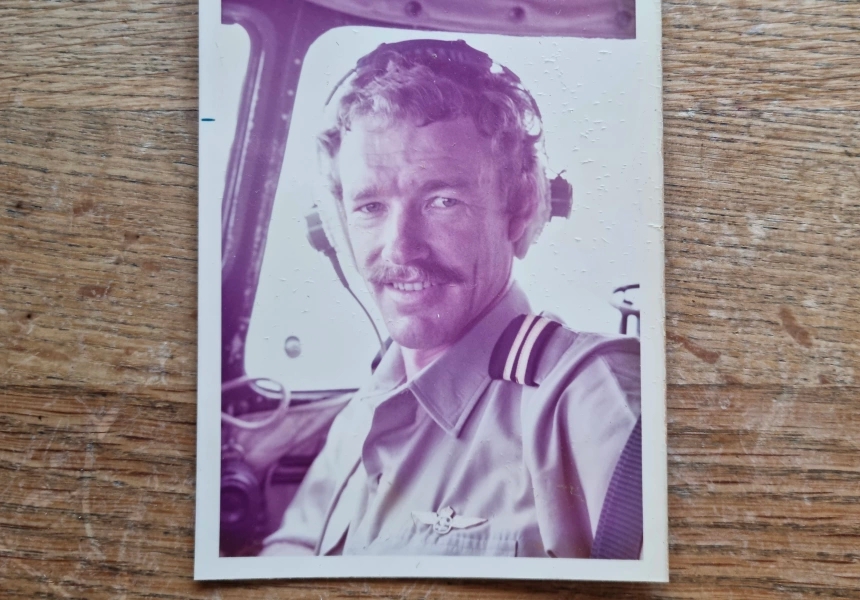 The writer's dad photographed circa 1970s flying a DC-3 for TAA in Papua New Guinea
