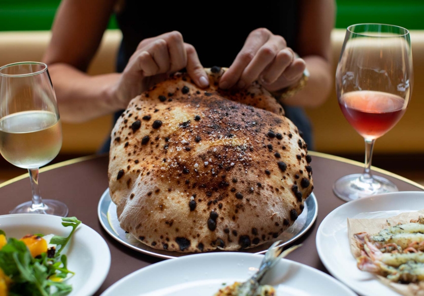 Woodfired bread at Totti's, Sydney
