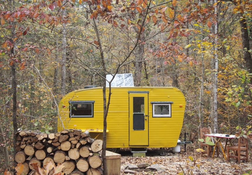 Camp Grits Solar Yellow Camper
