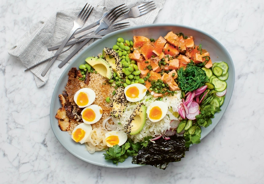 Lucy Tweed's crispy salmon bowl
