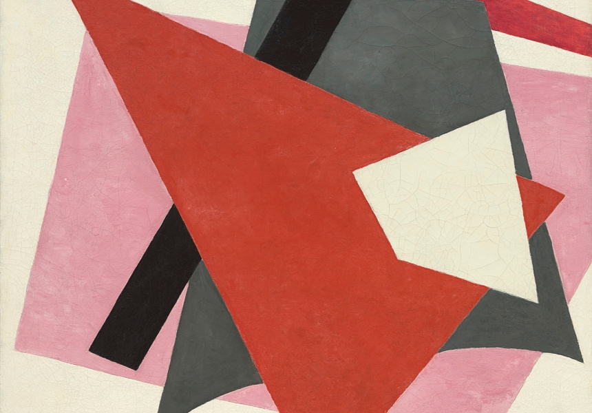 Lyubov  Popova (Russian,  1889–1924). Painterly  Architectonic, 1917. Oil  on  canvas 31  1/2  x  38  5/8"  (80  x  98  cm). The  Museum  of  ModernArt,  New  York.  Philip Johnson Fund
