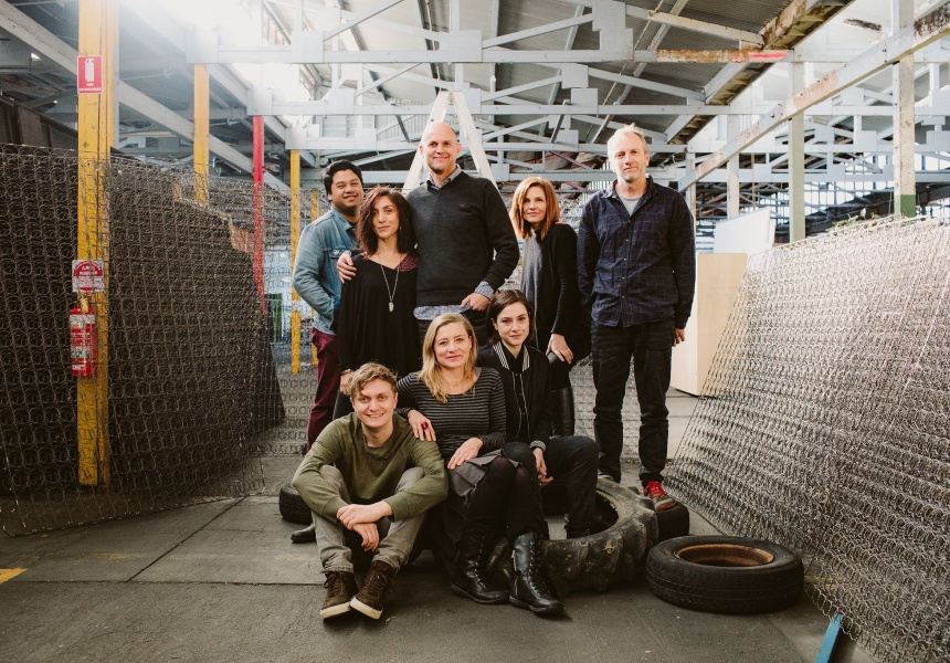 Director Kate Champion with the cast of That Eye, The Sky
