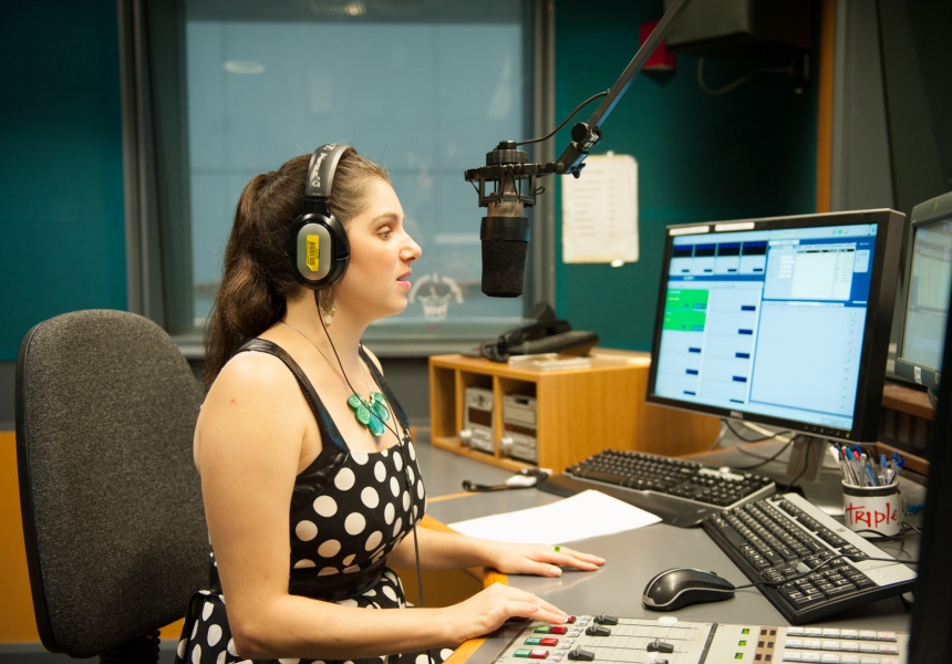 Newsreader Nas Campanella in the Triple J studio
