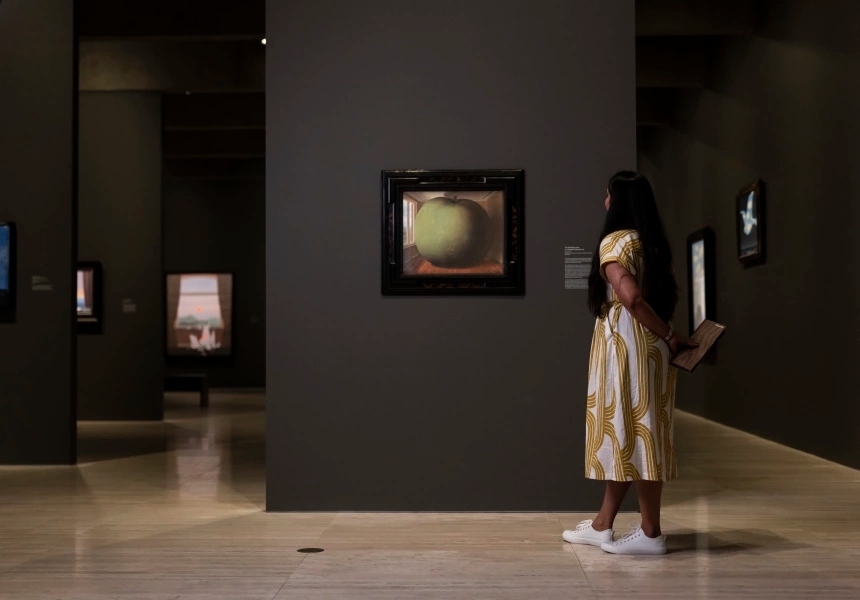 Installation view of the Magritte exhibition at the Art Gallery of New South Wales, artworks © Copyright Agency, Sydney 2024, photo © Art Gallery of New South Wales, Ken Leanfore
