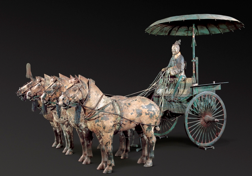 CHINESE
<em>Chariot #1</em> (replica of Qin dynasty chariot)
bronze
152.0 x 225.0 cm
Emperor Qin Shihuang’s Mausoleum
Site Museum, Xi’an (MMYL007)
