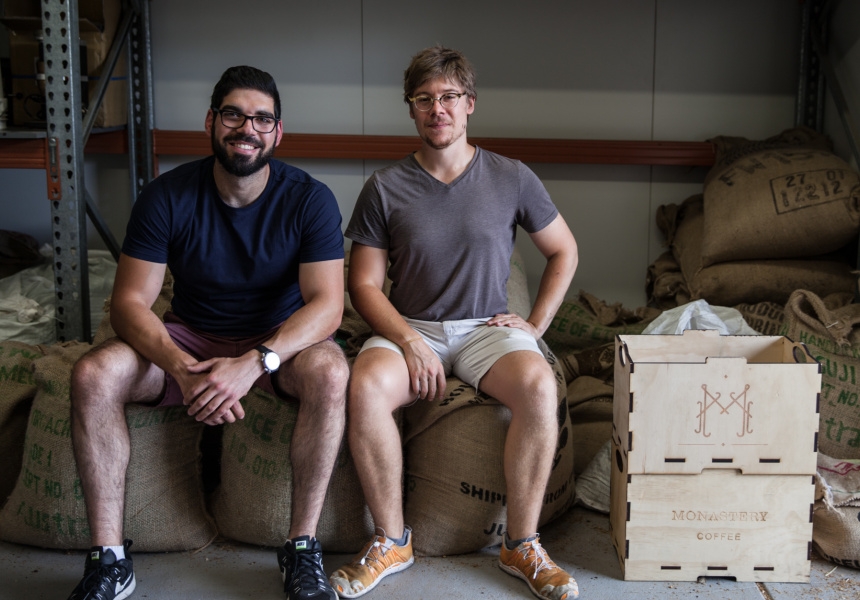 Nader Shahin and Adam Marley at Monastery Coffee
