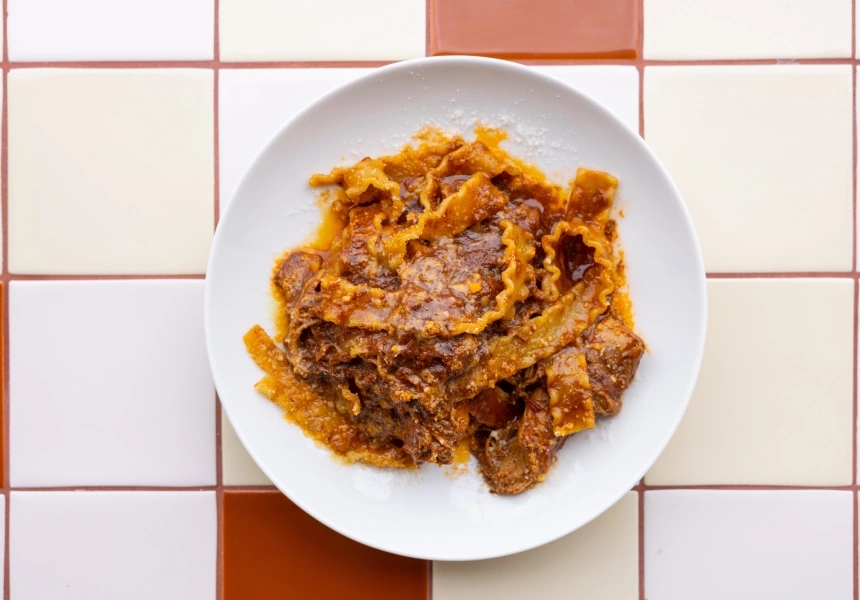 Pablo Tordesillas’ pork ragout with mafaldine
