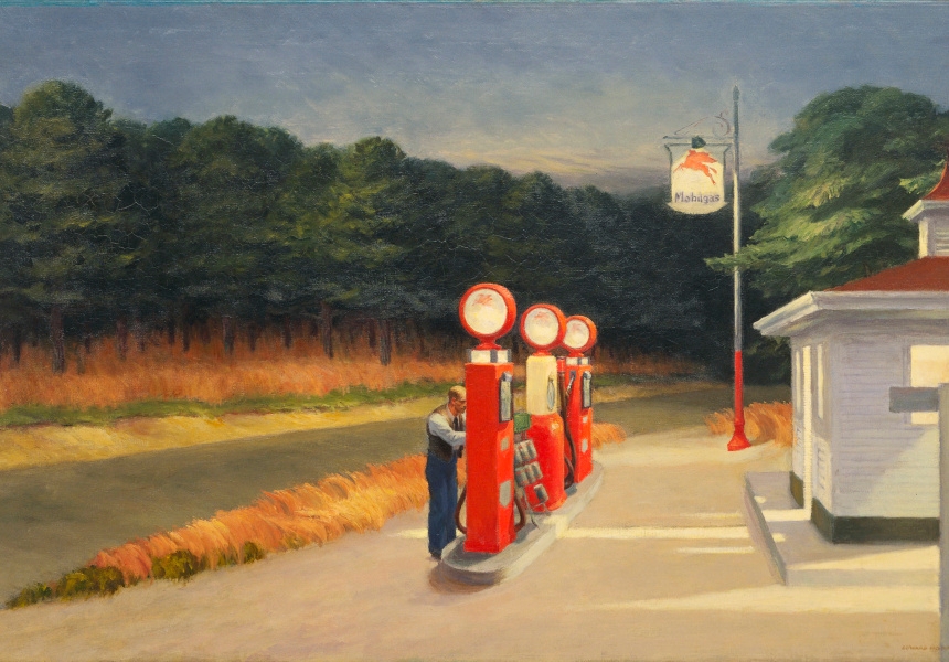 Edward  Hopper (American, 1882–1967). Gas, 1940. Oil on canvas26 1/4 x 40 1/4" (66.7 x 102.2 cm). The Museum of Modern Art, New York. Mrs. Simon Guggenheim Fund
