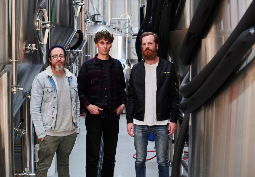 Left to right: Heaps Normal co-founders Peter Brennan, Ben Holdstock and Andy Miller
