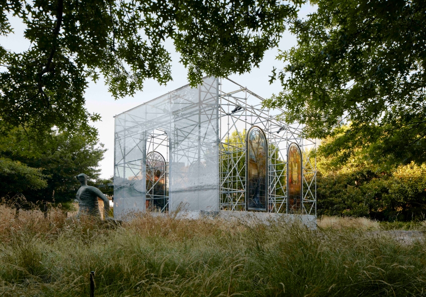 Installation view of JR’s work Homily to Country 2020 on display in NGV Triennial 2020 from 19 December 2020 – 18 April 2021 at NGV International, Melbourne © JR.
