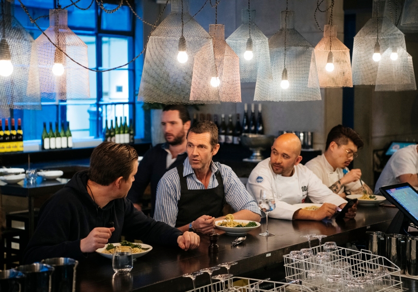 Co-owner Mykal Bartholemew (centre left) and executive chef Adam D'Sylva (centre right)
