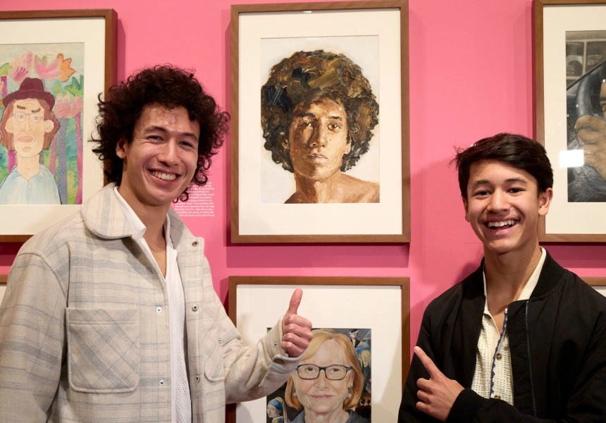 Artist Leon Do and his subject.
