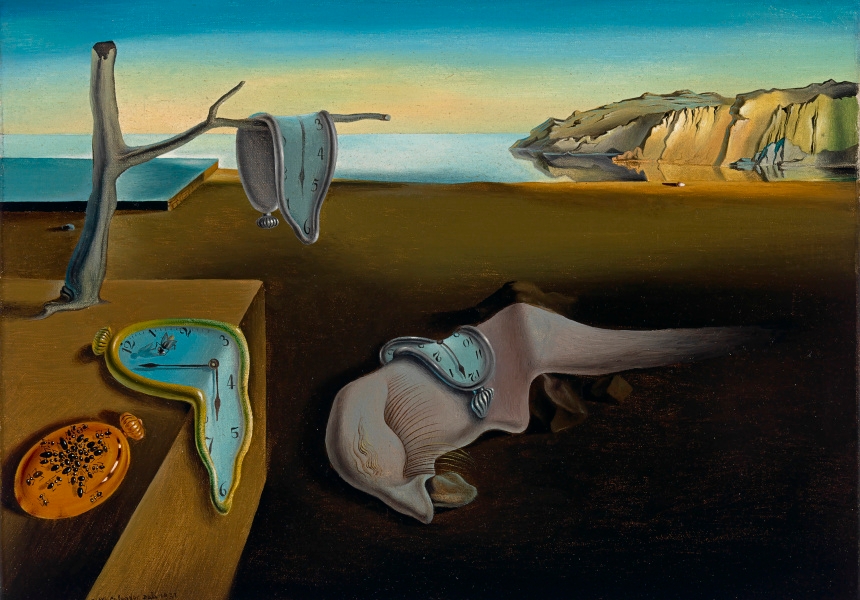 Salvador  Dalí  (Spanish,  1904–1989). The Persistence of  Memory, 1931. Oil on canvas 9 1/2 x 13" (24.1 x 33 cm). The Museum of Modern Art, New York. Given anonymously. © 2016 Salvador Dalí, Gala-Salvador Dalí Foundation / Artists Rights Society (ARS), New York
