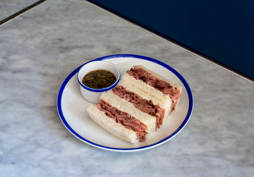 Mortadella sandwich, Bistro Blackwood, Adelaide, South Australia
