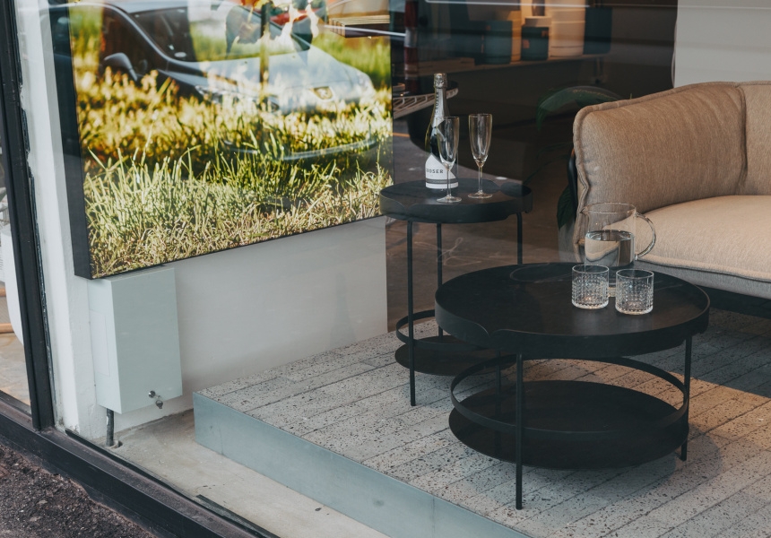 The Lily Tray Table on display at the Tait Flagship Showroom on Smith Street
