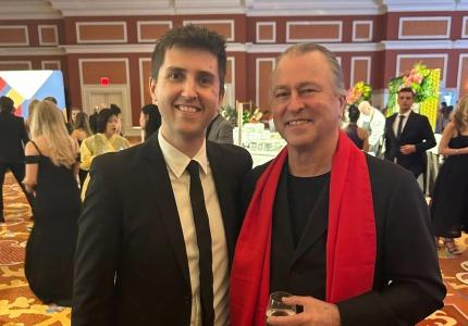 <p>Josh Niland and Neil Perry at the World 50 Best Restaurants award ceremony in Las Vegas</p>
