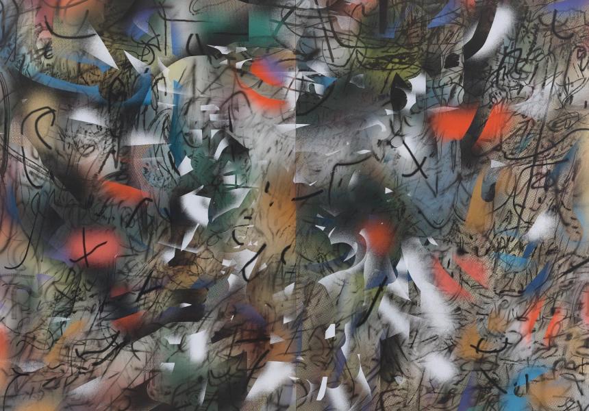 <p>Julie Mehretu, Haka (and Riot)
, 2019,
ink and
acrylic on canvas, Los Angeles County
Museum of Art, gift of Andy Song, image
courtesy and © Julie Mehretu</p>
