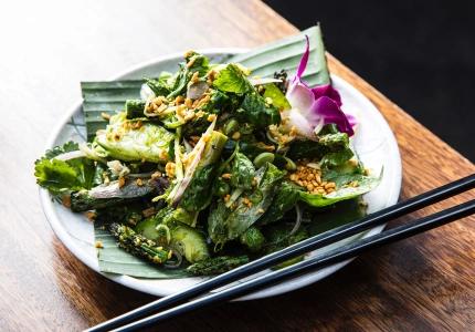 <p>Rice Paper Scissors's Thai-inspired asparagus salad </p>
