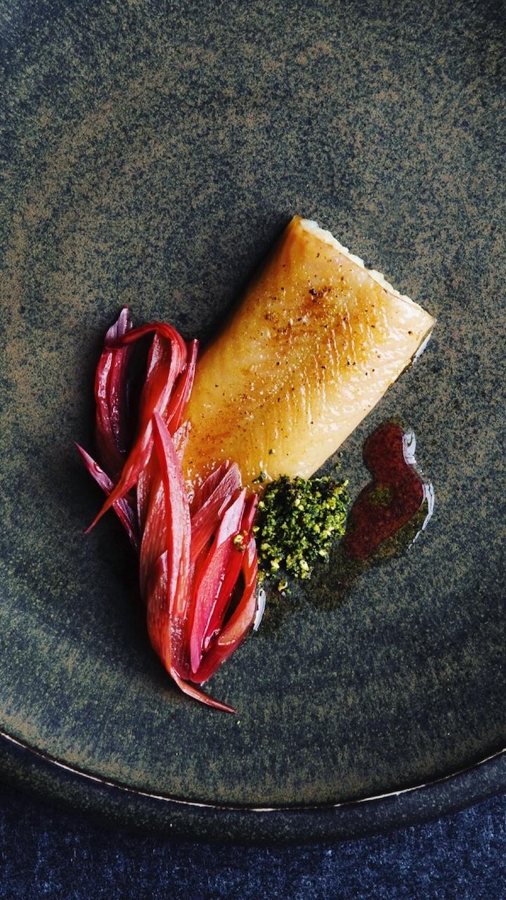 Smoked eel and pickled rhubarb at Garagistes | Photo: Luke Burgess